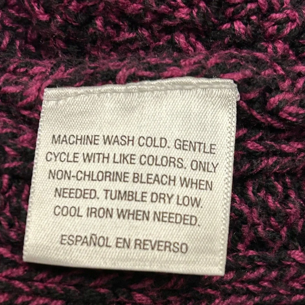 Style & Co. Womens XL Knit Sweater Dress Short Sleeve Purple Black‎ Pullover
